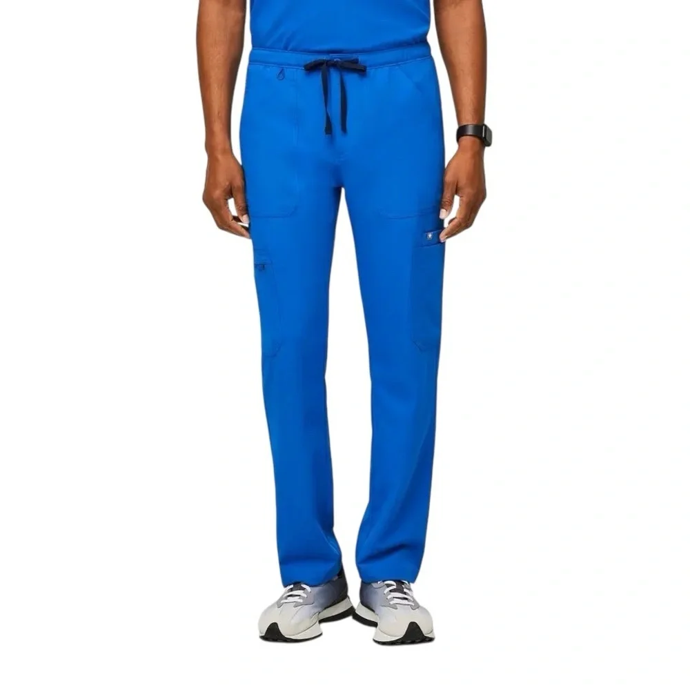FIGS Men Cairo Cargo Scrub Pants Blue Technical Drawstring Pockets Size Large